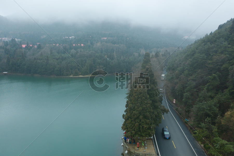 俯瞰江西庐山如琴湖图片素材免费下载