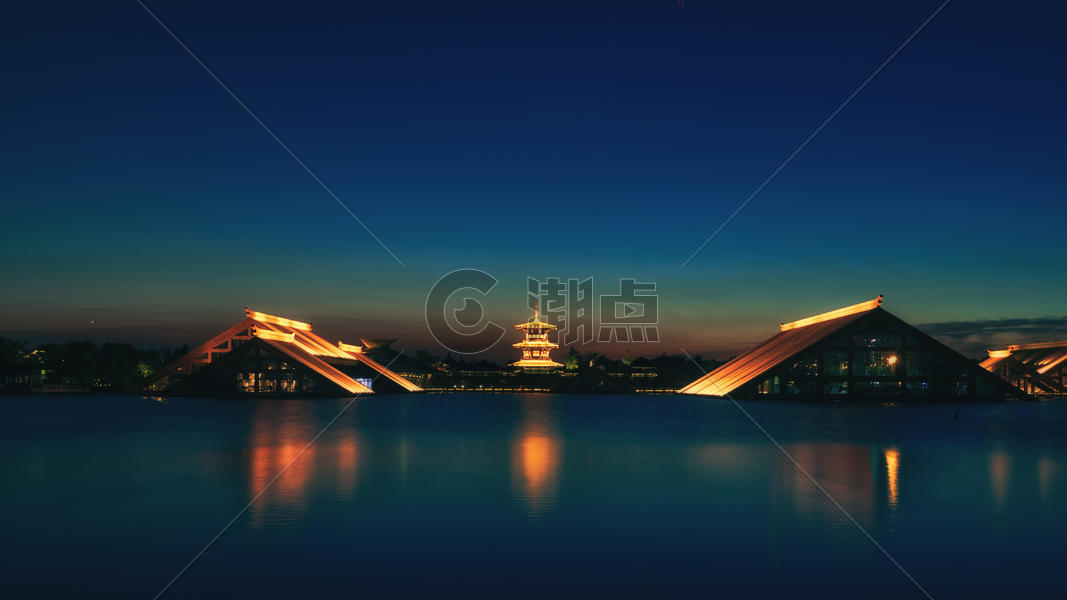 广富林遗址夜景图片素材免费下载
