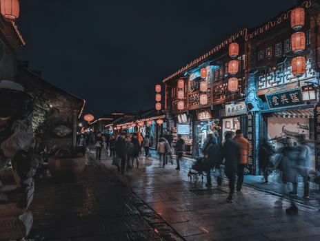 扬州东关街夜景图片素材免费下载