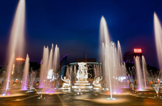 福州广场喷泉图片素材免费下载