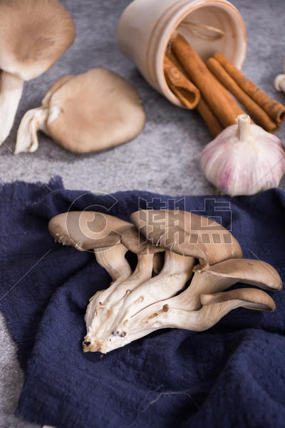 菌类食材平菇在桌面上图片素材免费下载