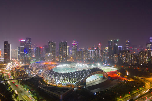 深圳湾体育场夜景图片素材免费下载