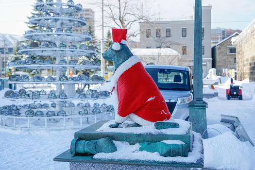 北海道小樽消防犬雕像图片素材免费下载