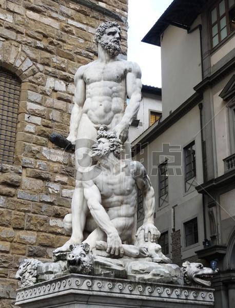 意大利赫拉克勒斯降服卡库斯雕塑图片素材免费下载