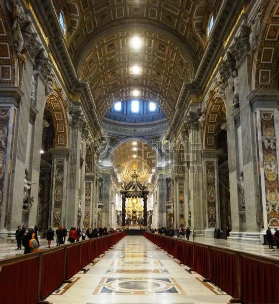 梵蒂冈圣彼得大教堂内景图片素材免费下载