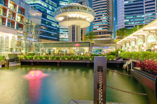 新加坡滨海湾金沙酒店夜景图片素材免费下载