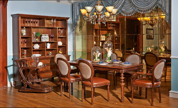 室内餐厅古典实木家具图片素材免费下载