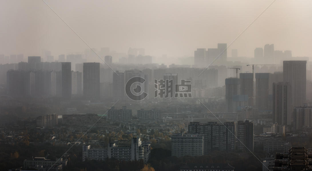 浓雾下的成都市武侯区图片素材免费下载