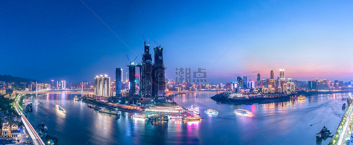 重庆市两江交汇全景 图片素材免费下载