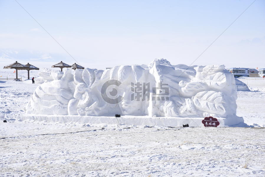 新疆赛里木湖冰雕图片素材免费下载