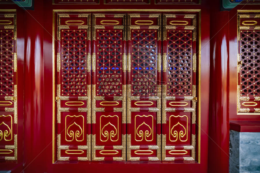 北京景山公园寿皇殿宫门图片素材免费下载