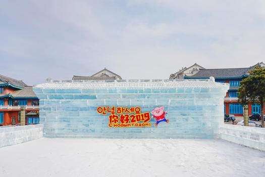 延边州2019猪年冰雕图片素材免费下载