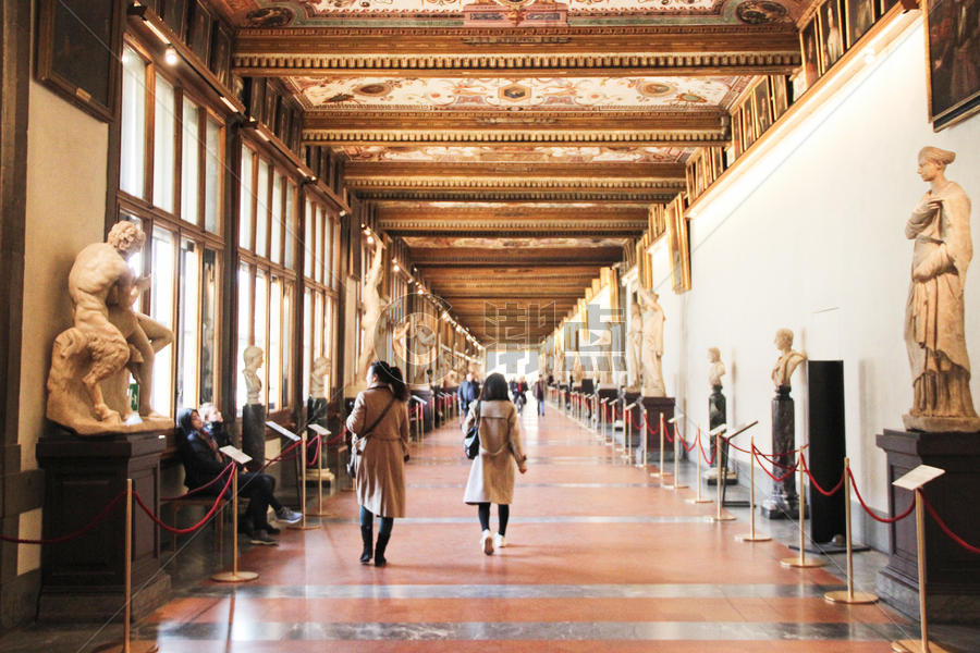 佛罗伦萨乌菲兹美术馆走廊图片素材免费下载