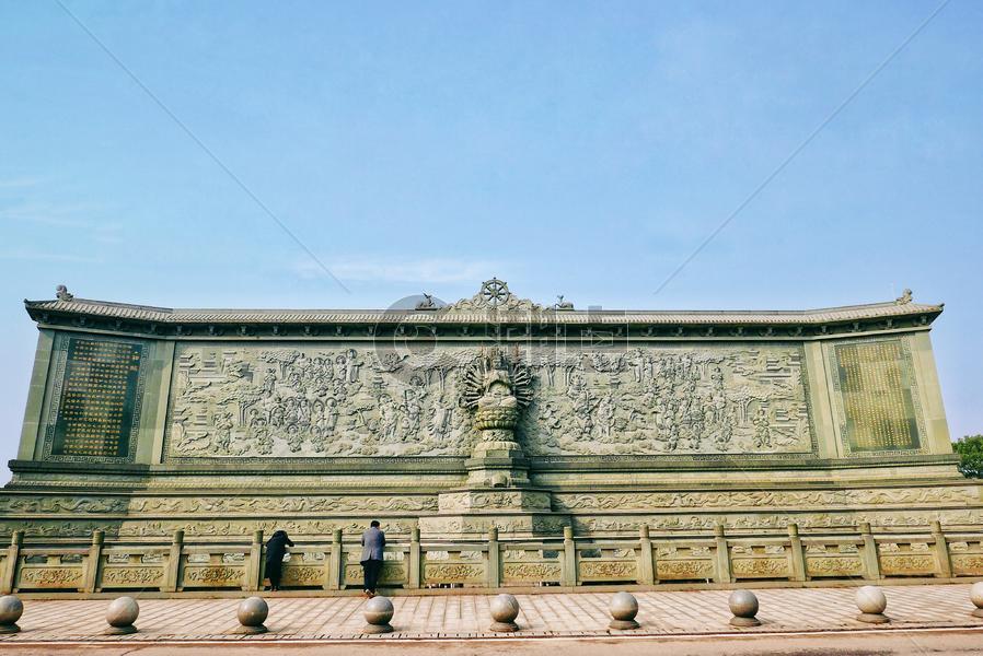 长沙名胜洗心禅寺千手观音照壁图片素材免费下载