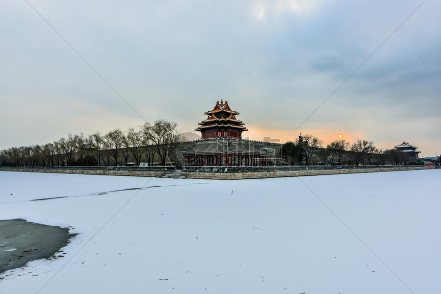 北京角楼雪景图片素材免费下载