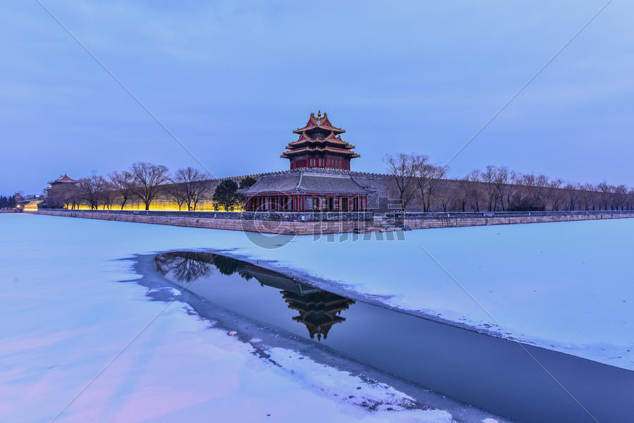 北京角楼雪景图片素材免费下载