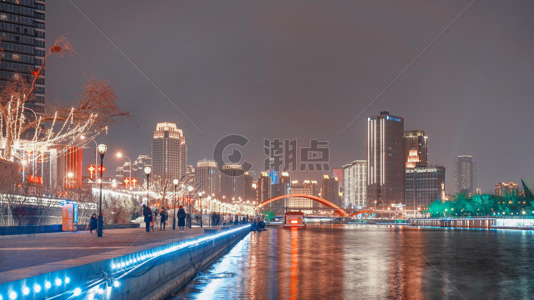 天津夜景图片素材免费下载