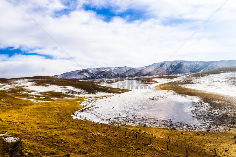 冬天的青海雪山风光图片素材免费下载