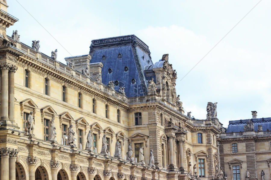 法国巴黎卢浮宫外景图片素材免费下载