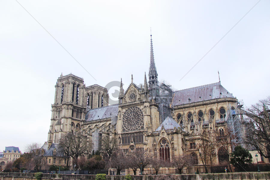 巴黎圣母院建筑群图片素材免费下载