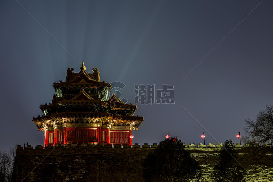 北京故宫紫禁城角楼灯会图片素材免费下载