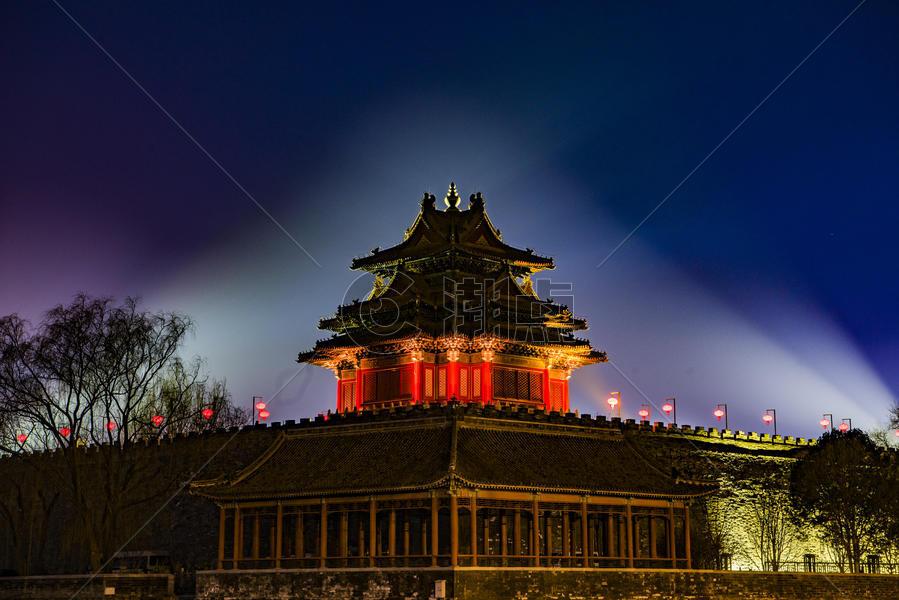 北京故宫紫禁城角楼灯会图片素材免费下载