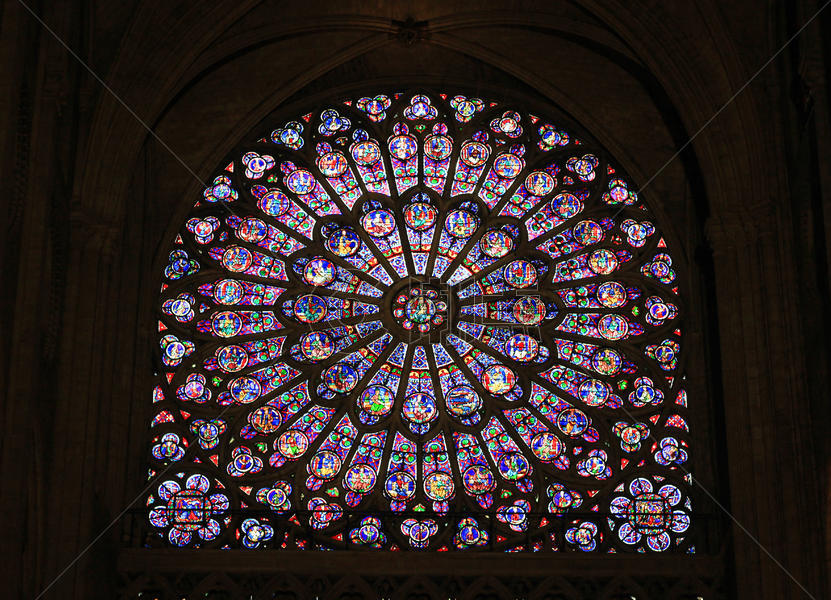 巴黎圣母院玫瑰窗图片素材免费下载