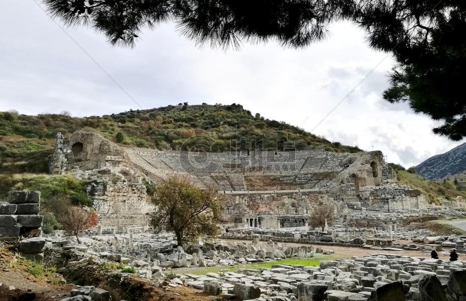  土耳其以弗所古城露天大剧场遗址图片素材免费下载