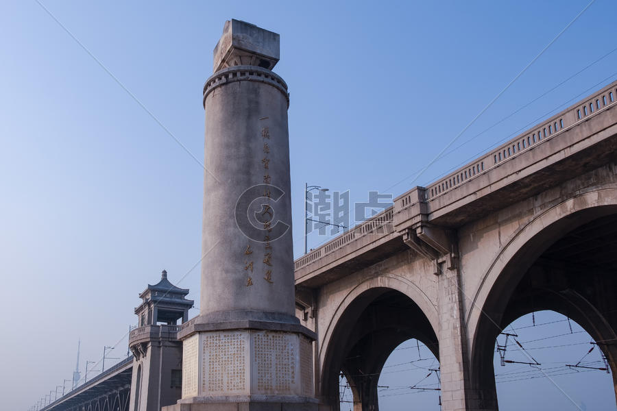 毛主席题词武汉长江大桥图片素材免费下载