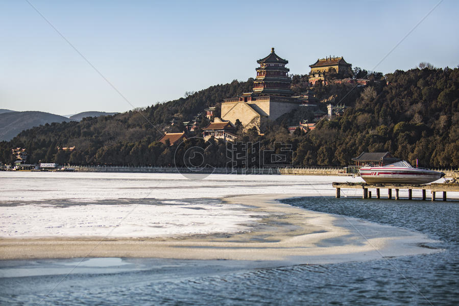 颐和园的冬天美景图片素材免费下载