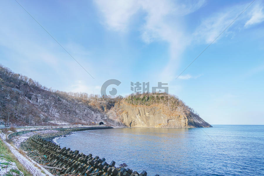 日本北海道知床半岛冬季风光图片素材免费下载