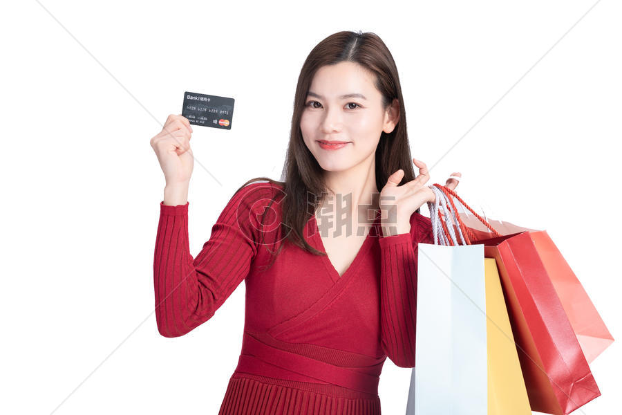 时尚女性618购物刷卡消费图片素材免费下载