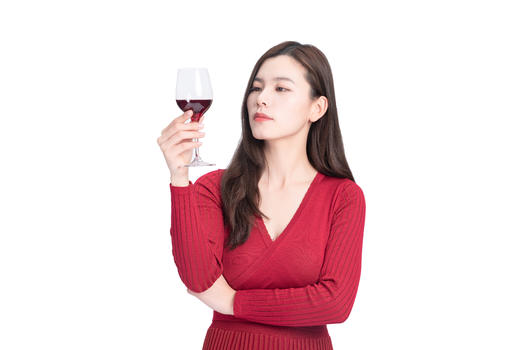 女性喝红酒图片素材免费下载