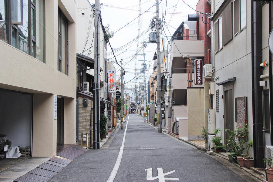 日本大阪小巷街道图片素材免费下载