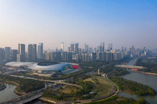 俯瞰深圳湾公园全景图片素材免费下载