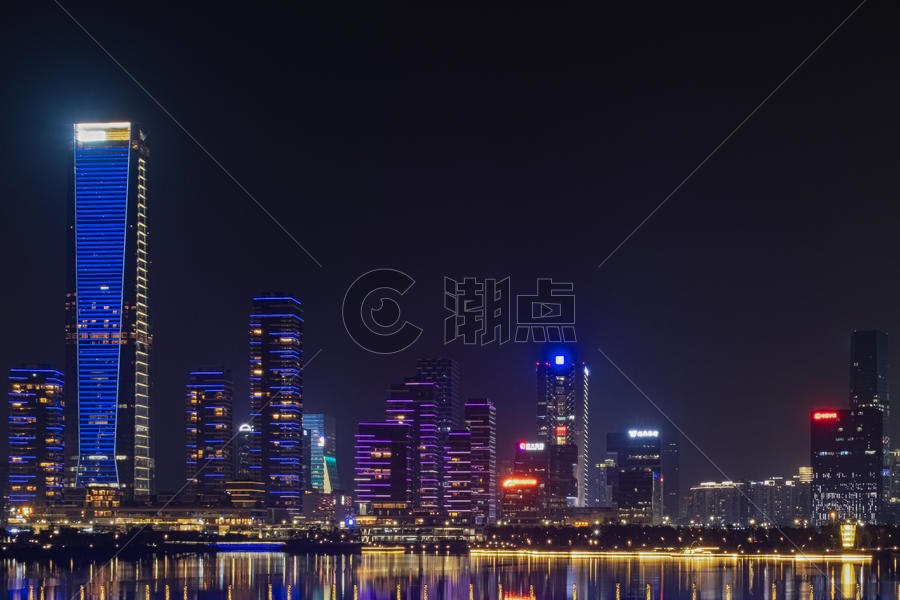 广东深圳南山区前海城市夜景图片素材免费下载