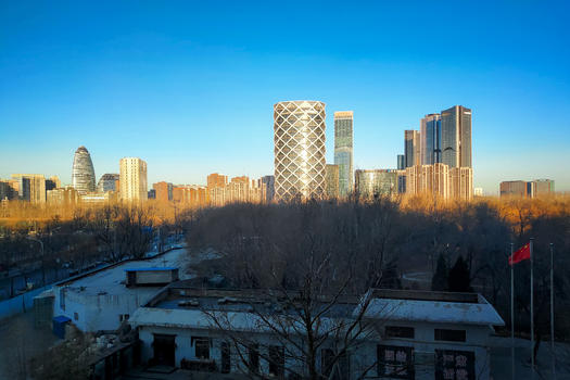冬季清晨北京远看现代建筑图片素材免费下载