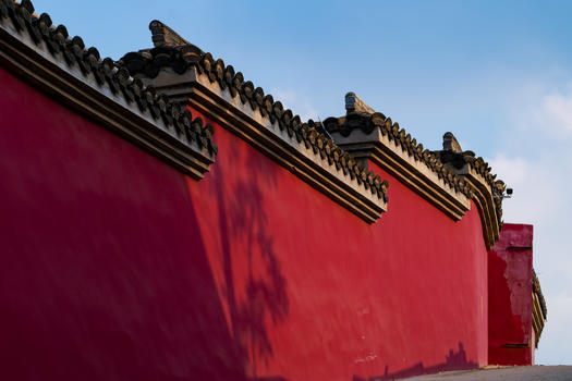 红墙青瓦的江西庐山寺庙图片素材免费下载