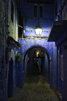 摩洛哥艾西拉小镇夜晚图片素材免费下载