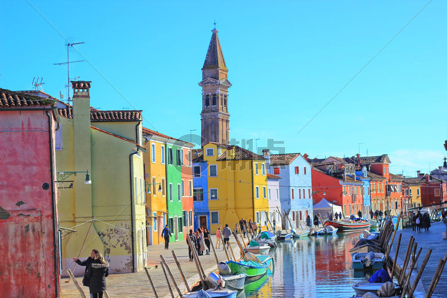 威尼斯彩色岛-布拉诺岛图片素材免费下载