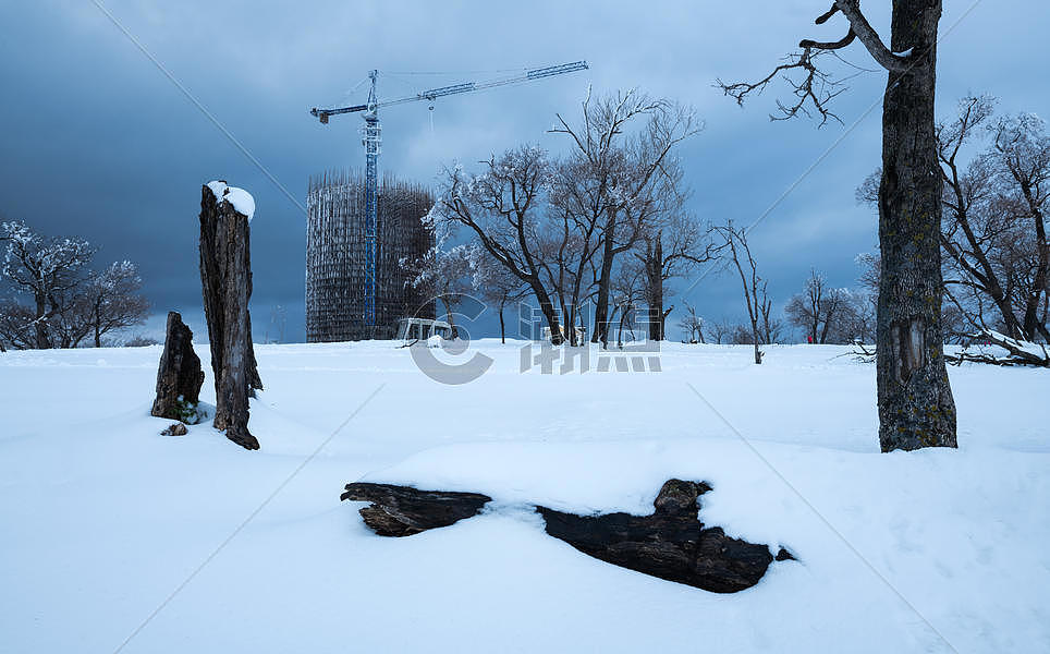 冬日暖阳雪景图片素材免费下载