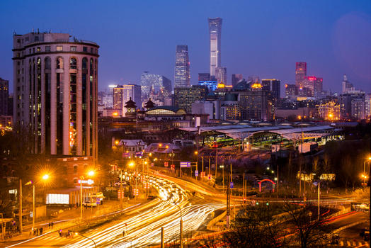 北京CBD城市车轨图片素材免费下载