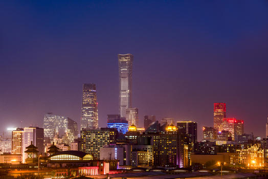 北京CBD城市夜景建筑图片素材免费下载