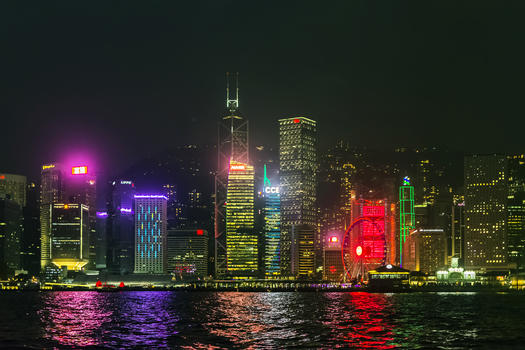 香港旺角城市夜景图片素材免费下载