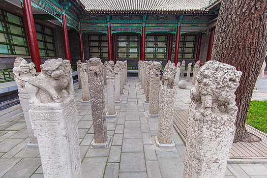 西安石刻艺术馆门口石柱图片素材免费下载