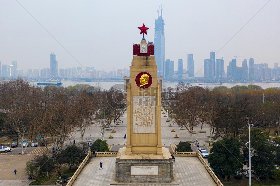毛主席题词武汉防汛纪念碑图片素材免费下载