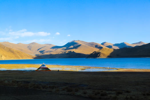 冬天结冰的高原湖泊羊湖羊卓雍措图片素材免费下载