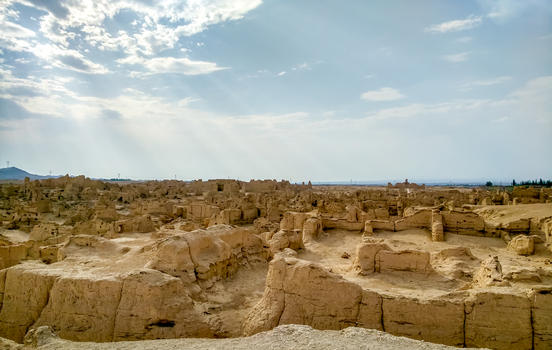 新疆吐鲁番世界文化遗址交河故城风光图片素材免费下载