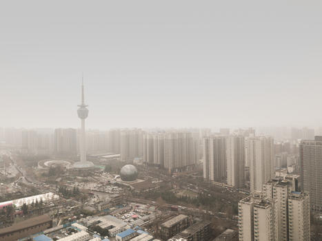 雾霾下的西安电视塔图片素材免费下载