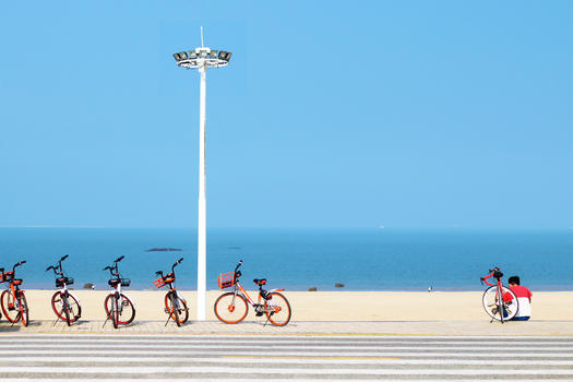 厦门观音山海边自行车图片素材免费下载